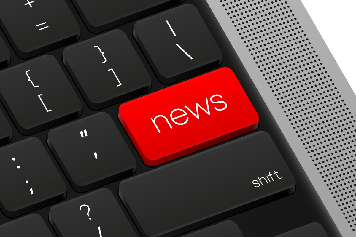News button. Computer Keyboard. Word on pc computer keyboard. Vector illustration.