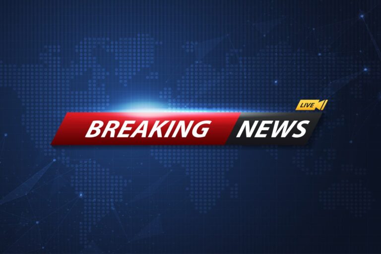 Breaking News template title with shadow on world map background