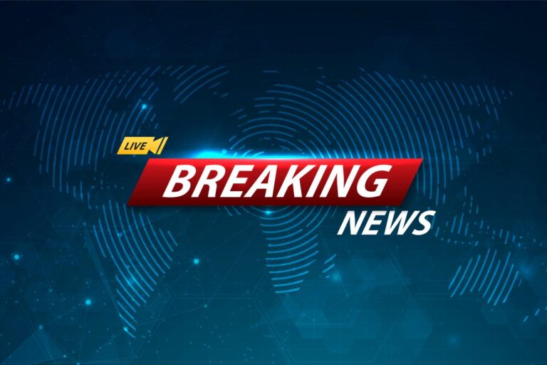 Breaking news live banner on world map background, Vector illust