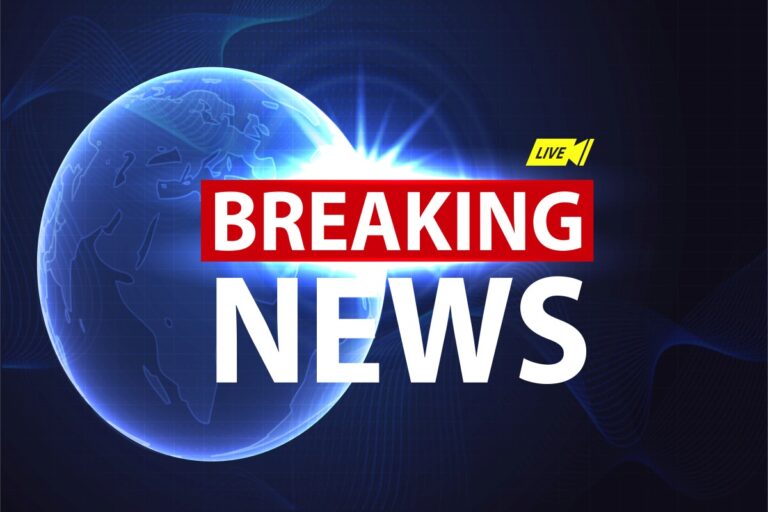 Breaking news live banner on world map background, Vector illust