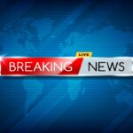 Breaking news TV screensaver, vector broadcast