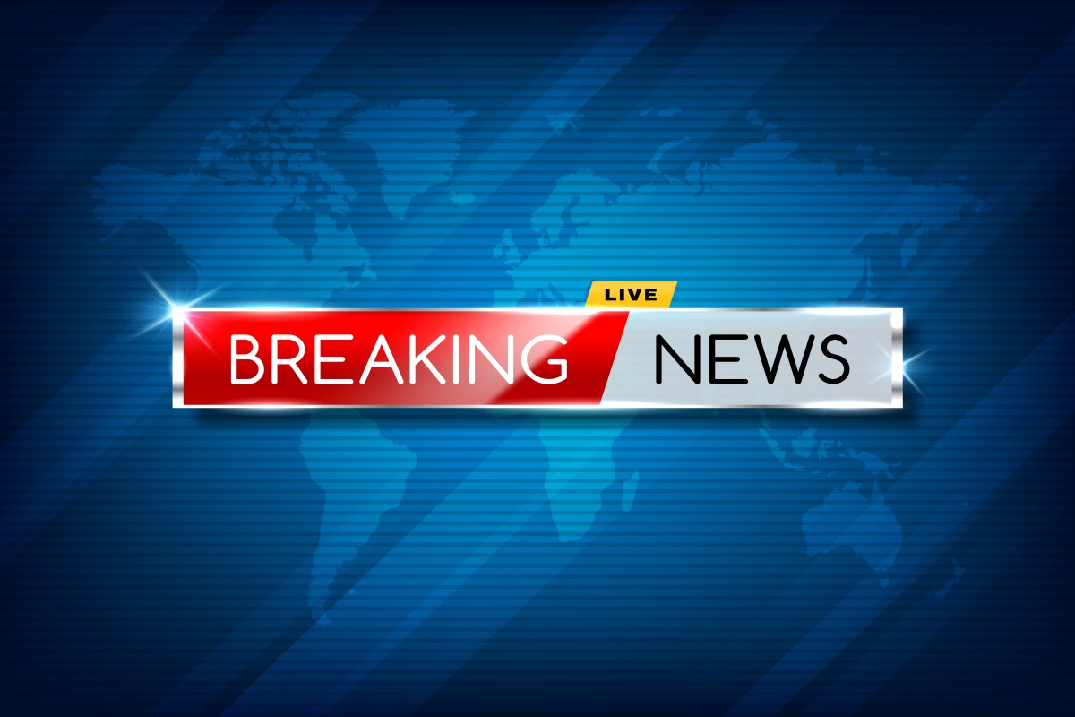 Breaking news TV screensaver, vector broadcast